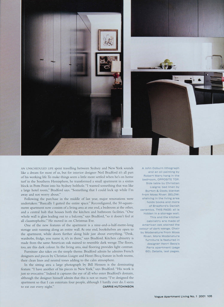 Interior Design | Neil Bradford Potts Point | Apartment